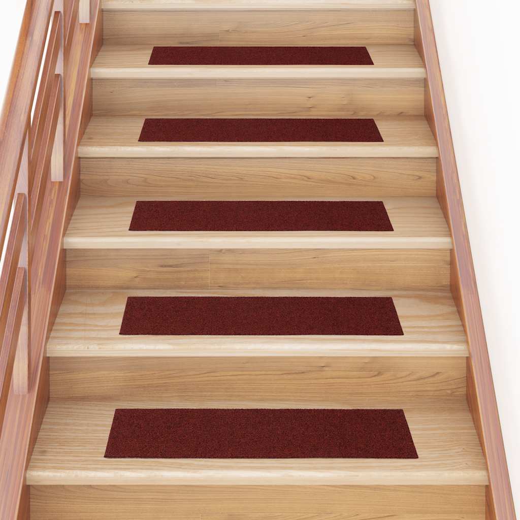 Stair Mats Self-adhesive 30 pcs Red 76x20 cm Rectangular - Charlotte Dunes