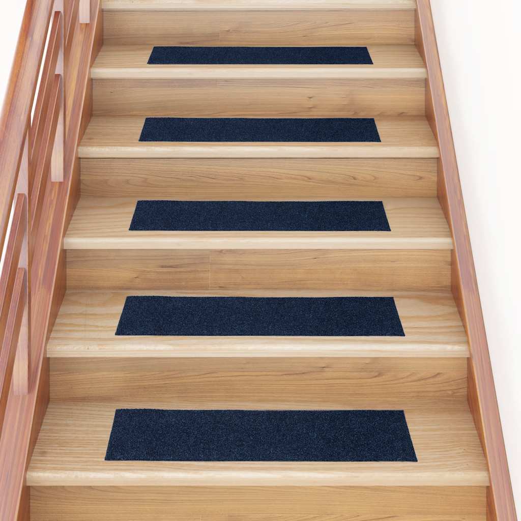 Stair Mats Self-adhesive 30 pcs Blue 76x20 cm Rectangular - Brittle & Co