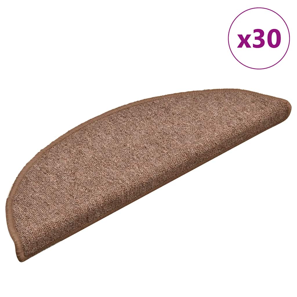Stair Mats 30 pcs Brown 56x17x3 cm - Discount Dealers