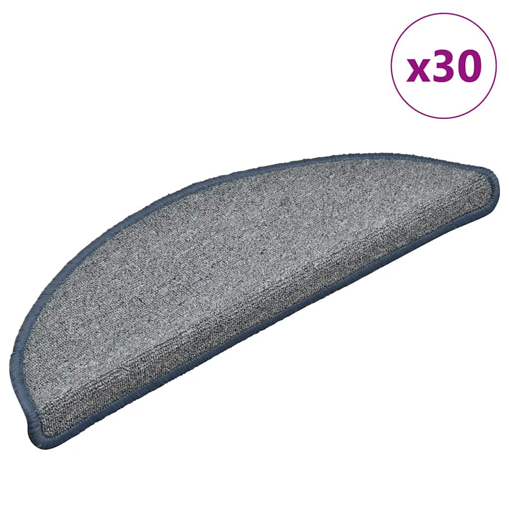 Stair Mats 30 pcs Light Grey and Blue 56x17x3 cm - Decor Base
