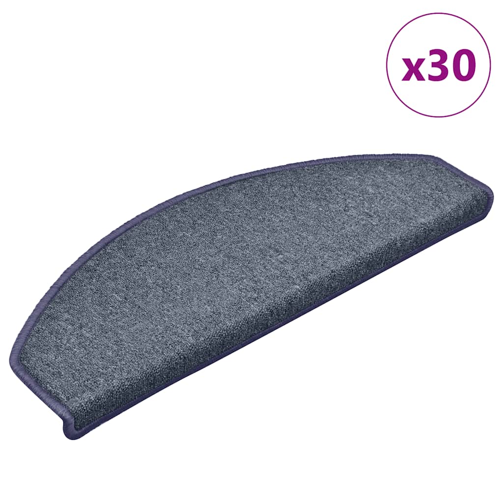 Stair Mats 30 pcs Dark Grey and Blue 65x24x4 cm - Direct Imports