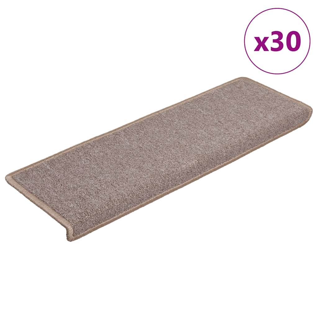 Stair Mats 30 pcs 65x21x4 cm Light Brown - Merlin Deals