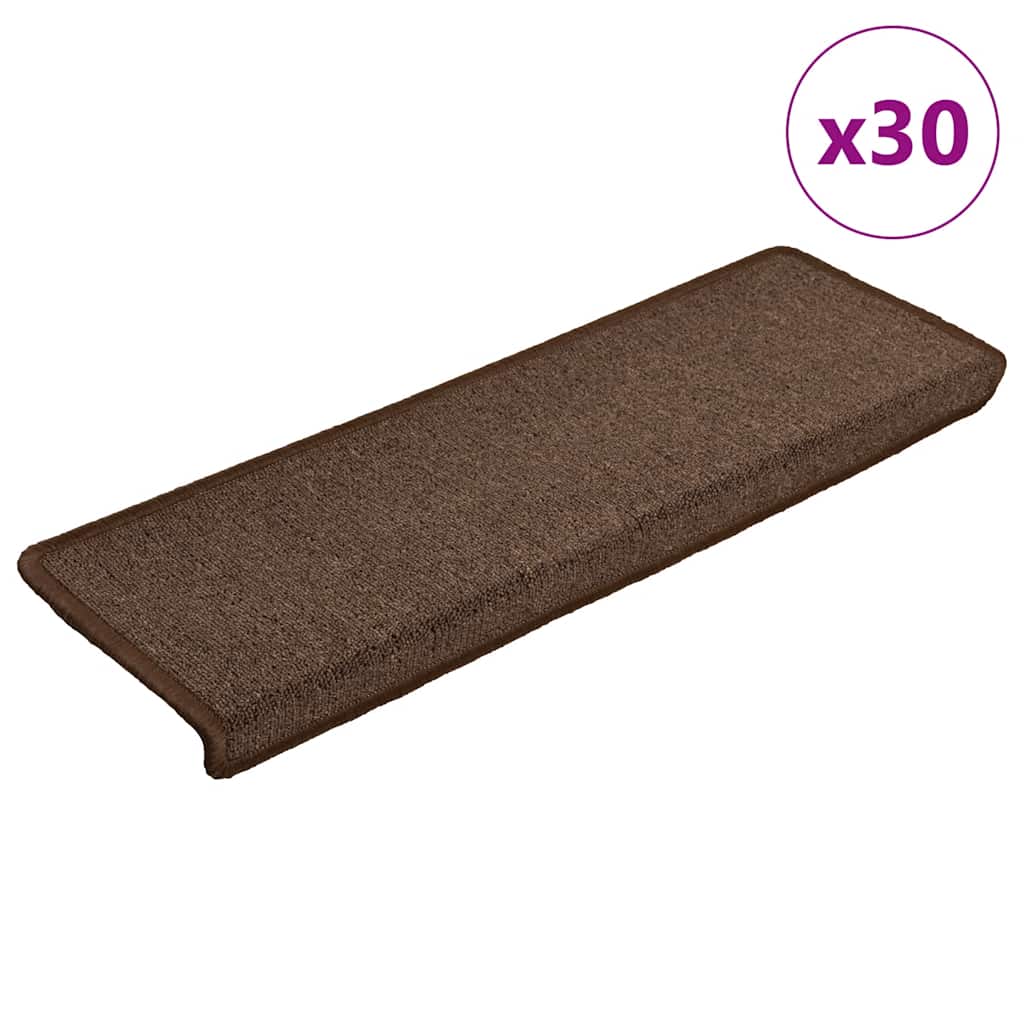 Stair Mats 30 pcs 65x21x4 cm Brown - Direct Imports