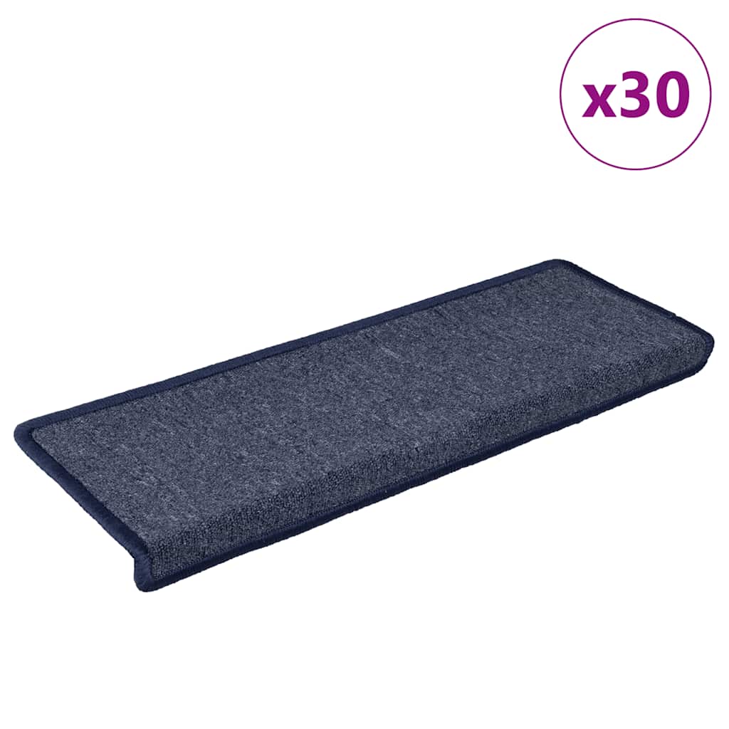 Stair Mats 30 pcs 65x21x4 cm Grey and Blue - Brittle & Co