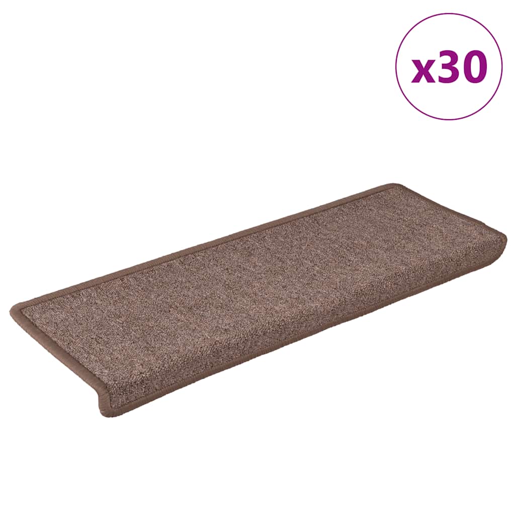 Stair Mats 30 pcs 65x21x4 cm Brown - R and M Furniture
