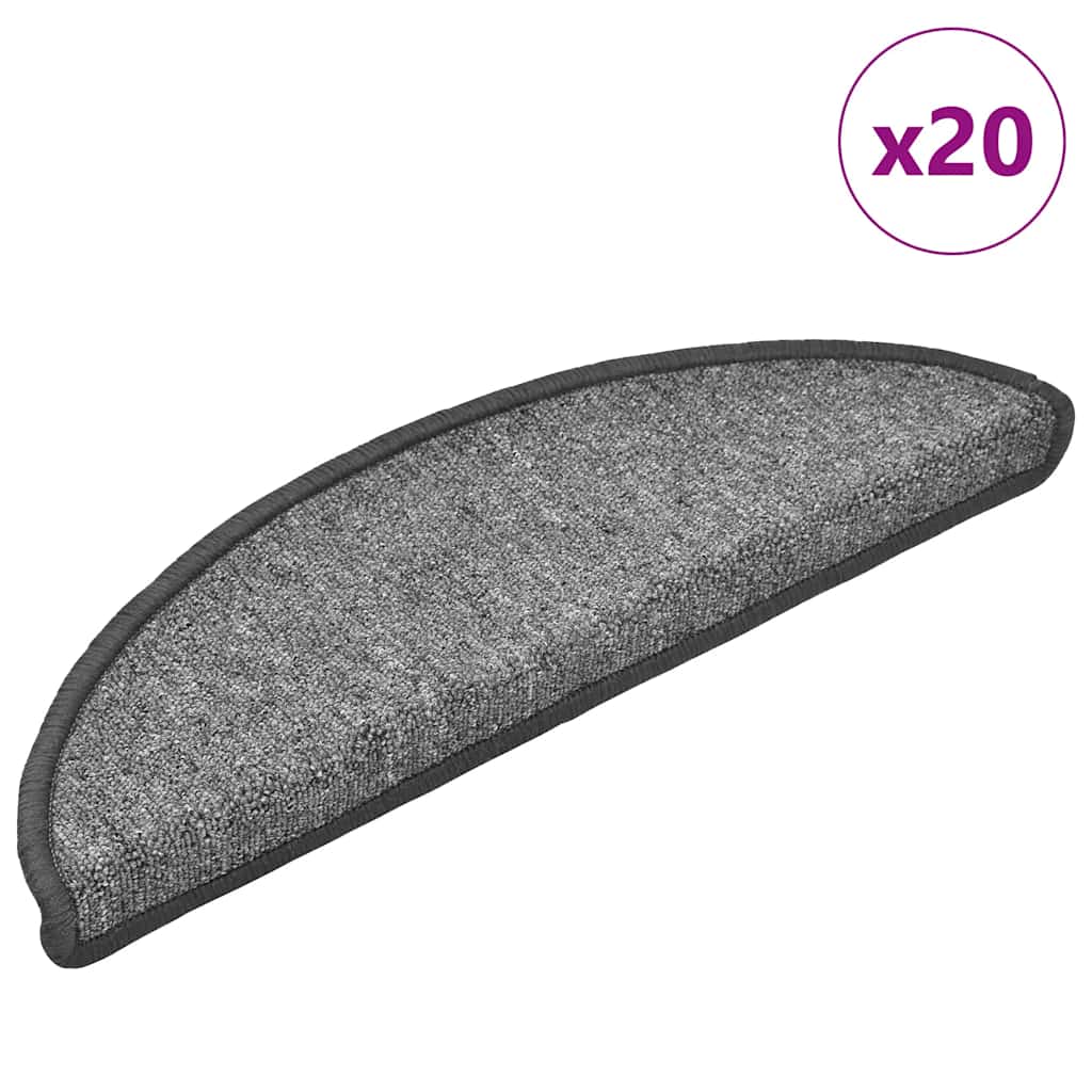 Stair Mats 20 pcs Dark Grey 56x17x3 cm - Design Hut