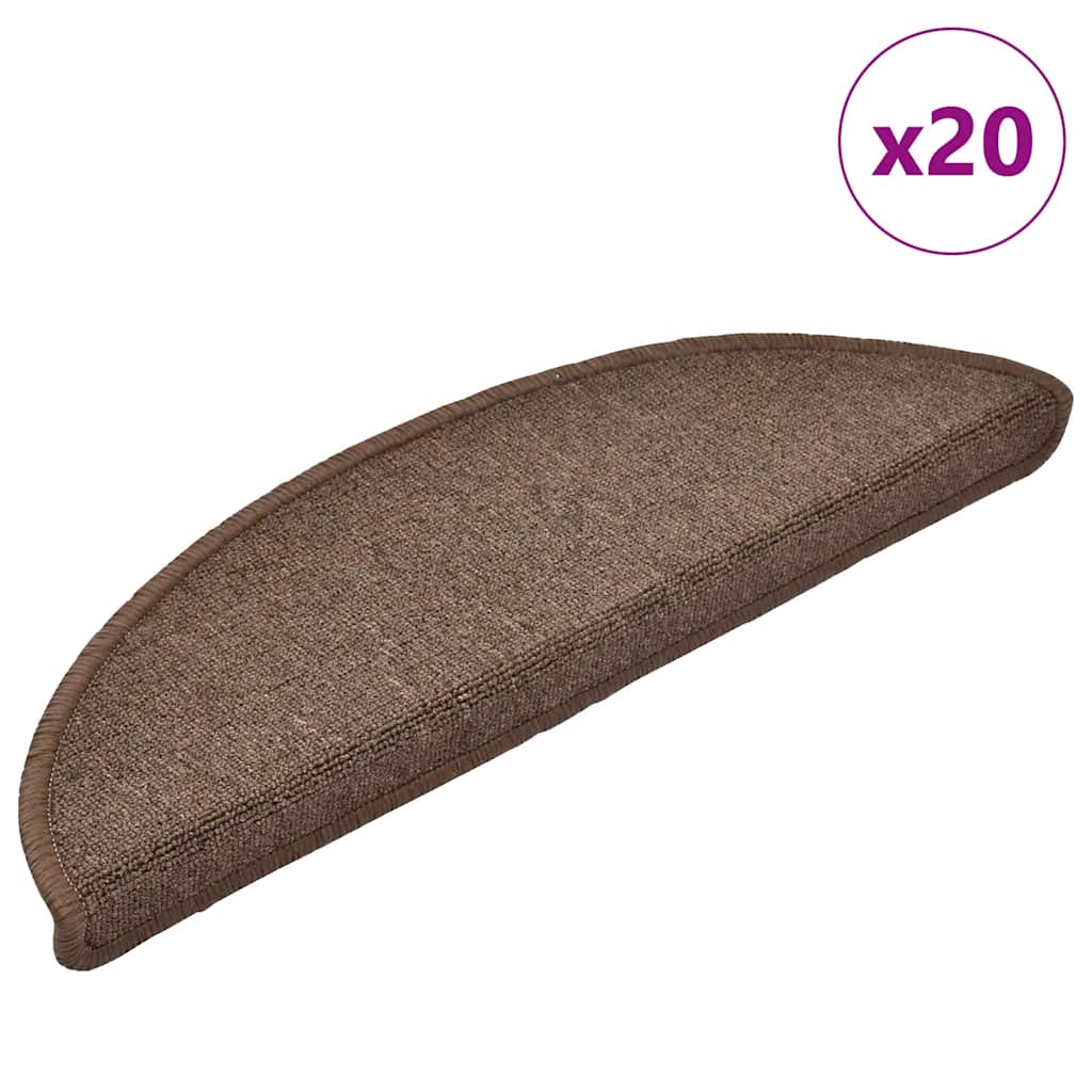 Stair Mats 20 pcs Coffee Brown 56x17x3 cm - Merkel Designers