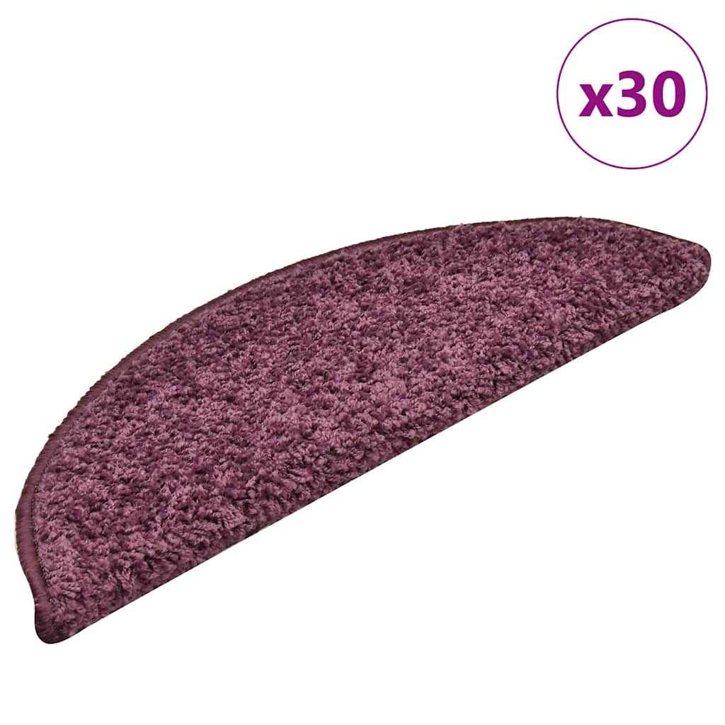 Stair Mats 30 pcs Dark Purple 56x17x3 cm - Casper Homes