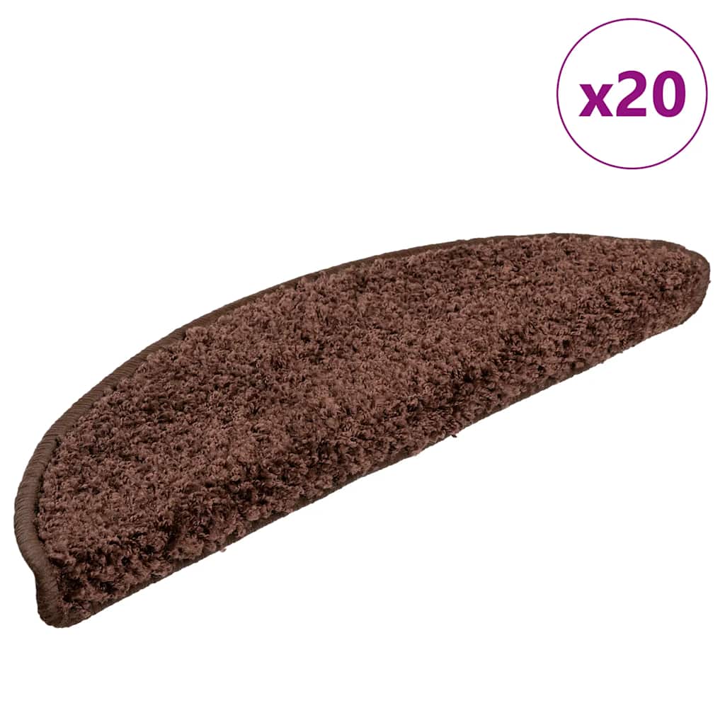 Stair Mats 20 pcs Brown 56x17x3 cm - Brittle & Co