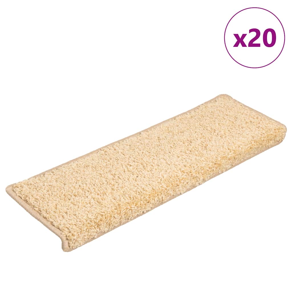 Stair Mats 20 pcs 65x21x4 cm Cream - Discount Dealers