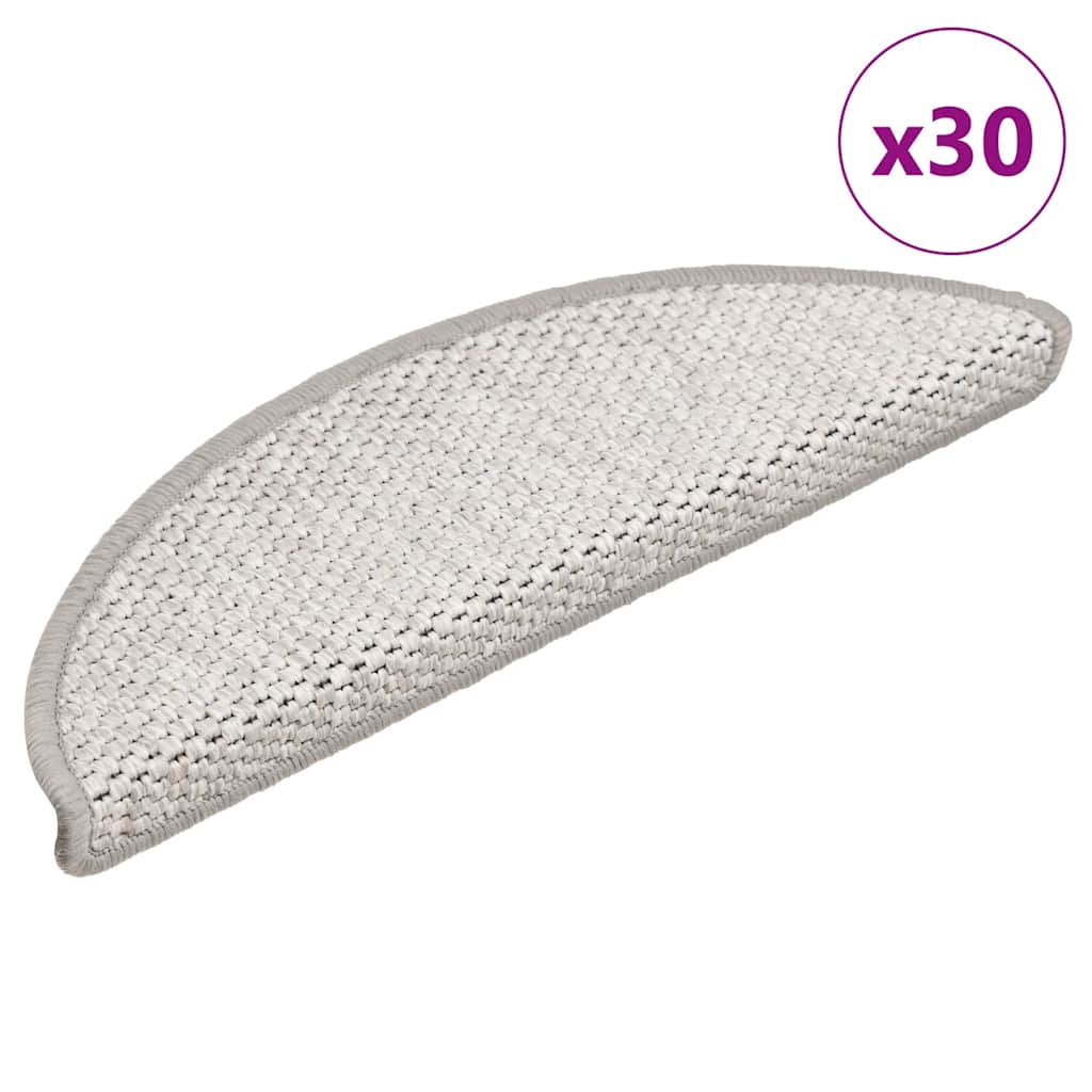 Stair Mats Self-adhesive Sisal-Look 30 pcs 56x17x3 cm Platina - Unbeatable Bargains
