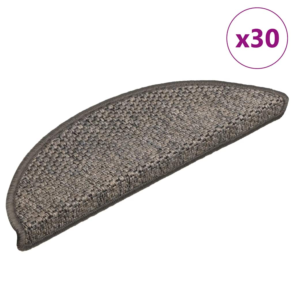 Stair Mats Self-adhesive Sisal-Look 30 pcs 56x17x3 cm Brown Beige - Direct Imports