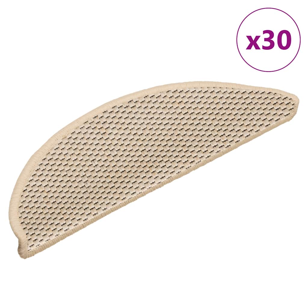 Stair Mats Self-adhesive Sisal-Look 30 pcs 56x17x3 cm Berber - Millennium Furniture