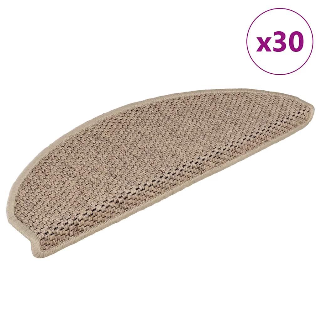 Stair Mats Self-adhesive Sisal-Look 30 pcs 65x21x4 cm Sand - Design Hut
