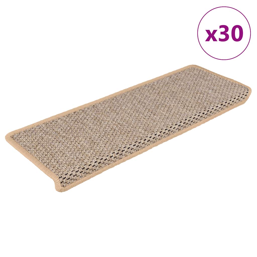 Stair Mats Self-adhesive Sisal-Look 30 pcs 65x21x4 cm Light Beige - Style and Chic