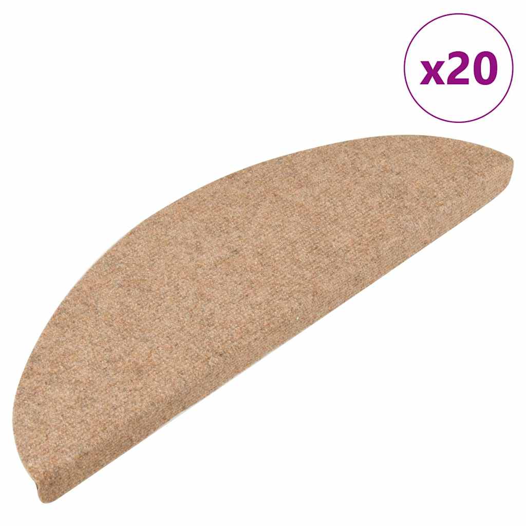Stair Mats Self-adhesive 20 pcs Beige 65x22.5x3.5 cm - Direct Imports