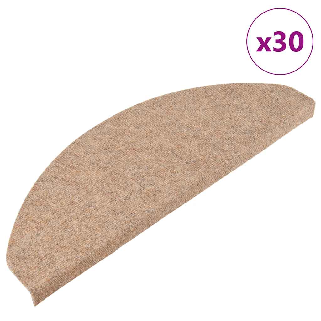 Stair Mats Self-adhesive 30 pcs Beige 65x22.5x3.5 cm - Design Hut