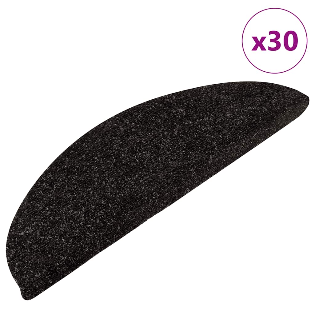 Stair Mats Self-adhesive 30 pcs Black 56x17x3 cm - Style and Chic