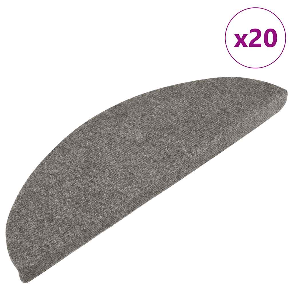 Stair Mats Self-adhesive 20 pcs Grey 65x22.5x3.5 cm - R and M Furniture