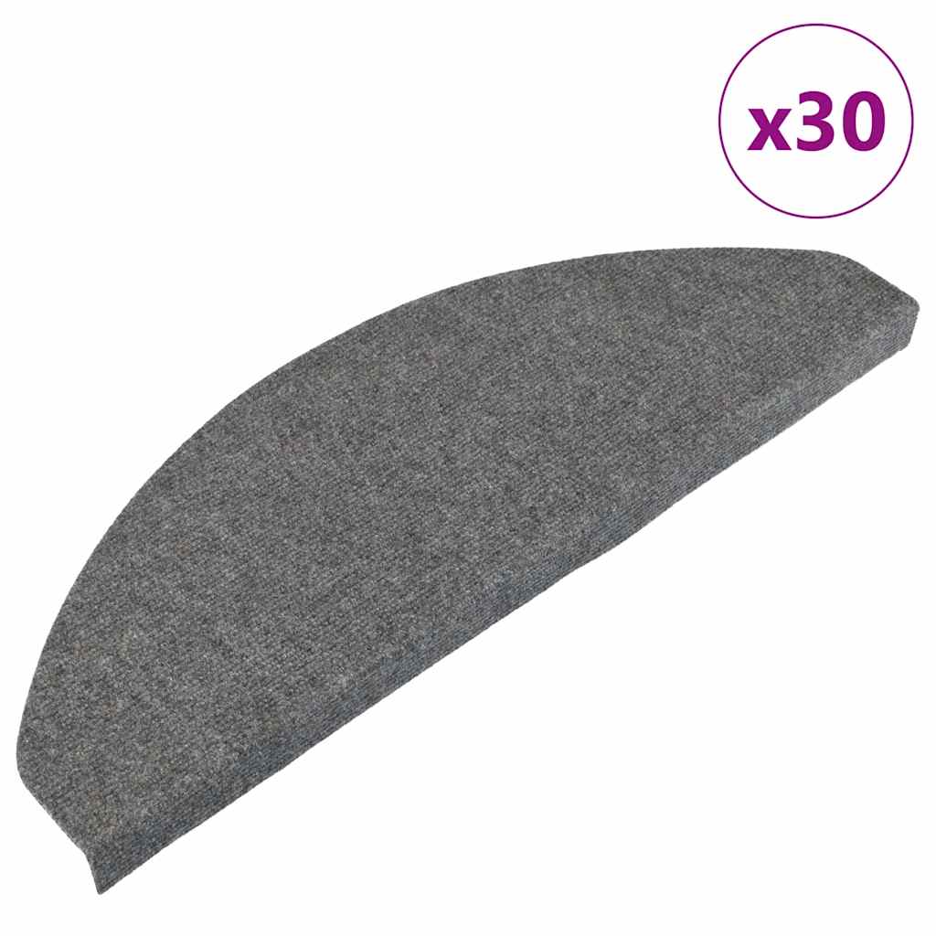 Stair Mats Self-adhesive 30 pcs Grey 65x22.5x3.5 cm - Merkel Designers