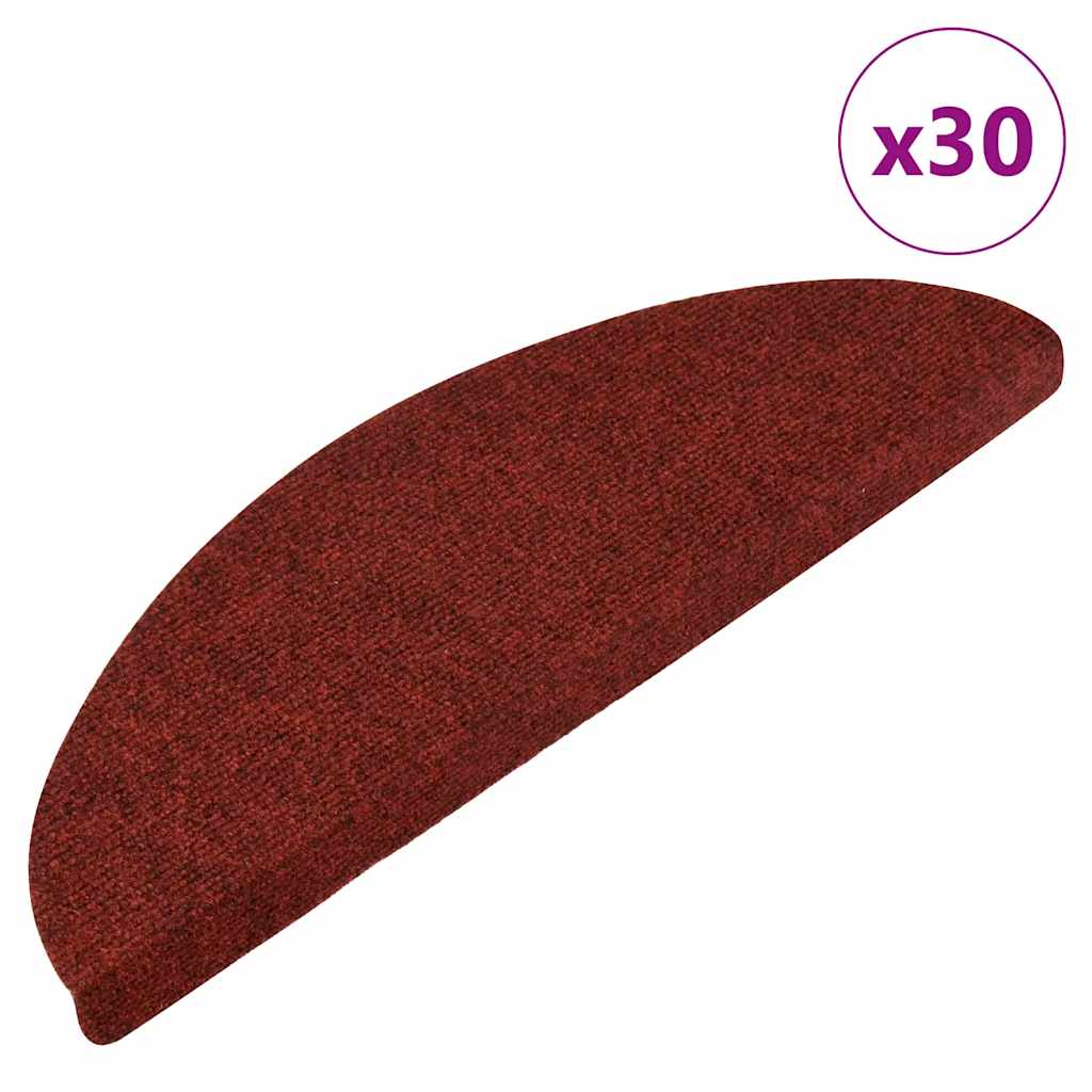 Stair Mats Self-adhesive 30 pcs Red 56x17x3 cm - R and M Furniture