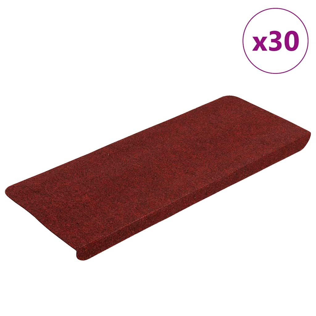 Stair Mats Self-adhesive 30 pcs Red 65x24.5x3.5 cm - Unbeatable Bargains