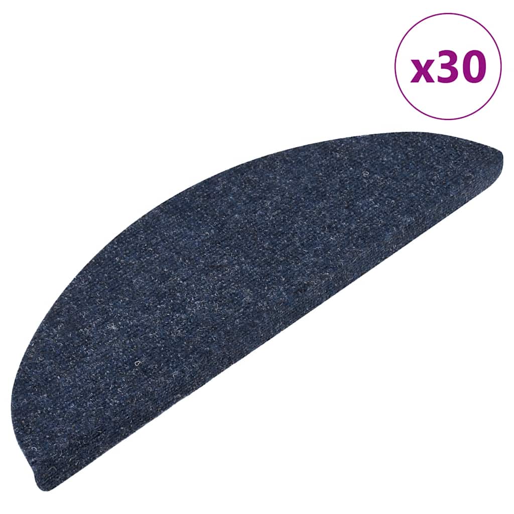 Stair Mats Self-adhesive 30 pcs Blue 56x17x3 cm - Unbeatable Bargains