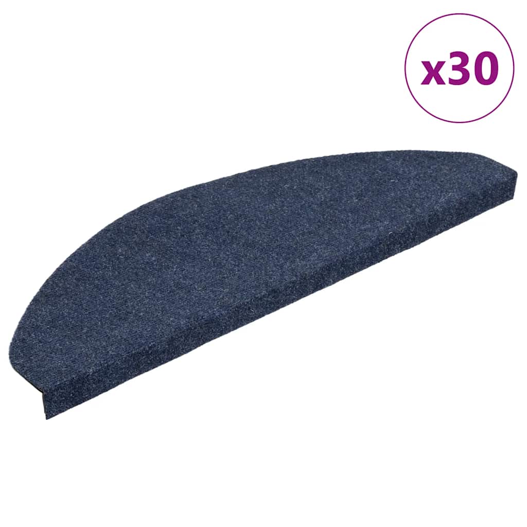 Stair Mats Self-adhesive 30 pcs Blue 65x22.5x3.5 cm - Brittle & Co