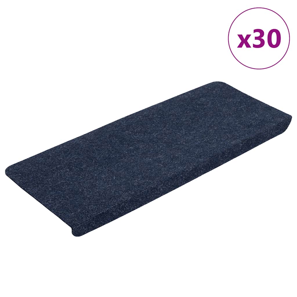 Stair Mats Self-adhesive 30 pcs Blue 65x24.5x3.5 cm - Casper Homes