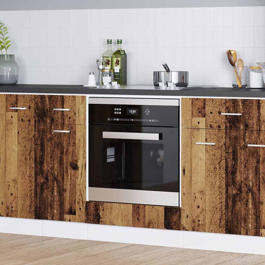 Oven Cabinet in Old Wood - 60x46x81.5 cm Made from Engineered Wood - Design Hut