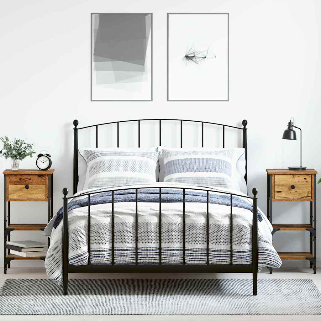 Bedside Cabinets 2 pcs Old Wood 34x36x70 cm Engineered Wood - Merkel Designers