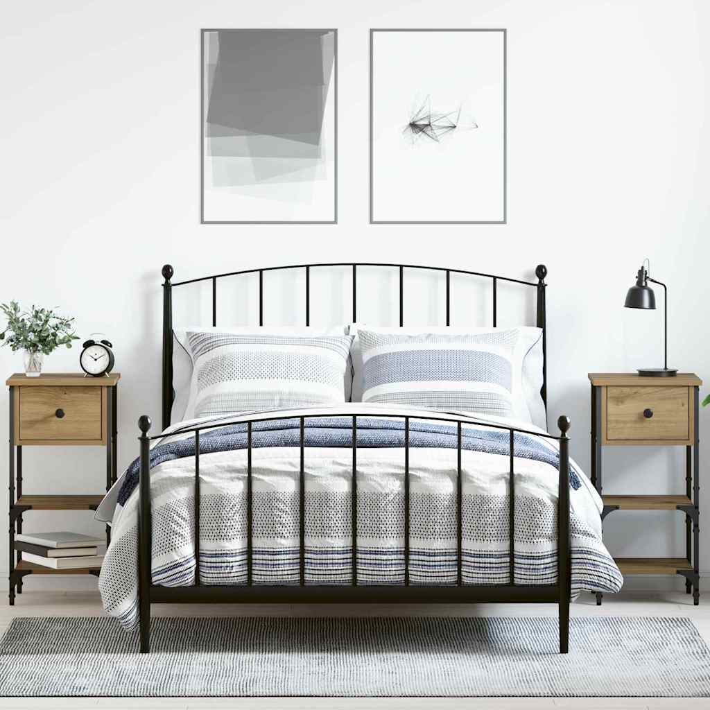 Bedside Cabinets 2 pcs Artisan Oak 34x36x70 cm Engineered Wood - Merlin Deals