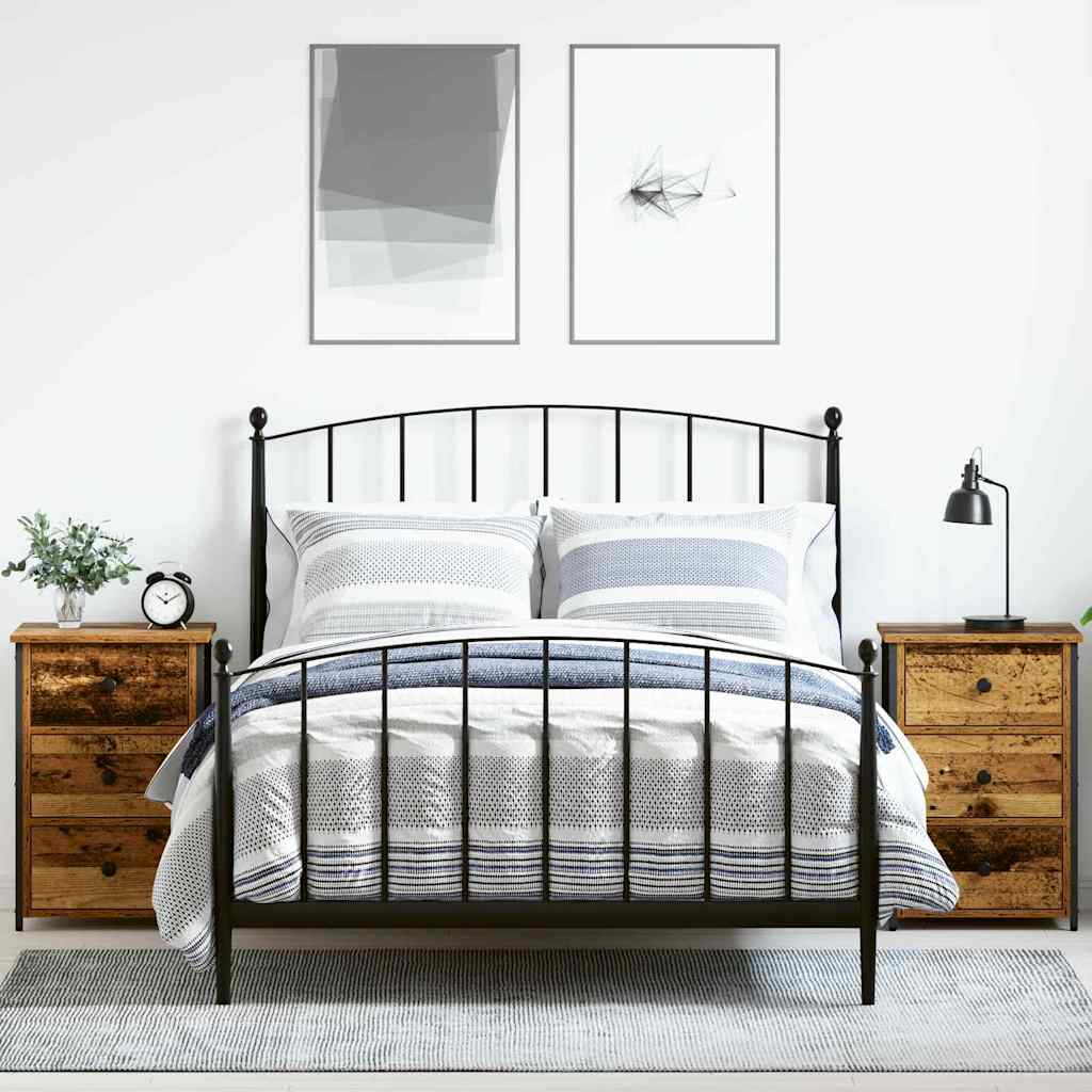Old Wood Bedside Tables Old Wood Particle board, Metal Medium - Charlotte Dunes