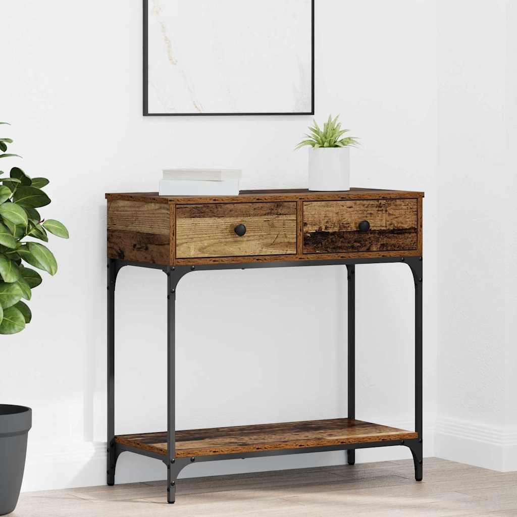 Console Table Old Wood 75x34.5x75 cm Engineered Wood - Brittle & Co