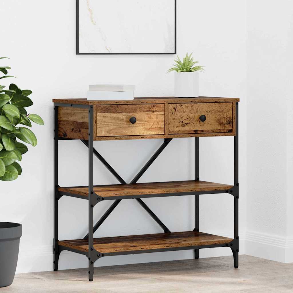 Console Table Old Wood 75x34.5x75 cm Engineered Wood - Direct Imports