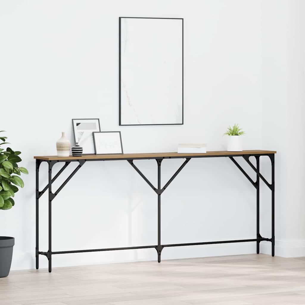 Console Table Artisan Oak 180x23x75 cm Engineered Wood - Merkel Designers
