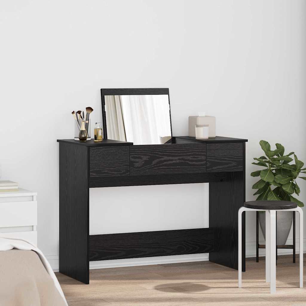 Dressing Table with Mirror Black Oak 100x45x76 cm - Tyrell & Tyrell
