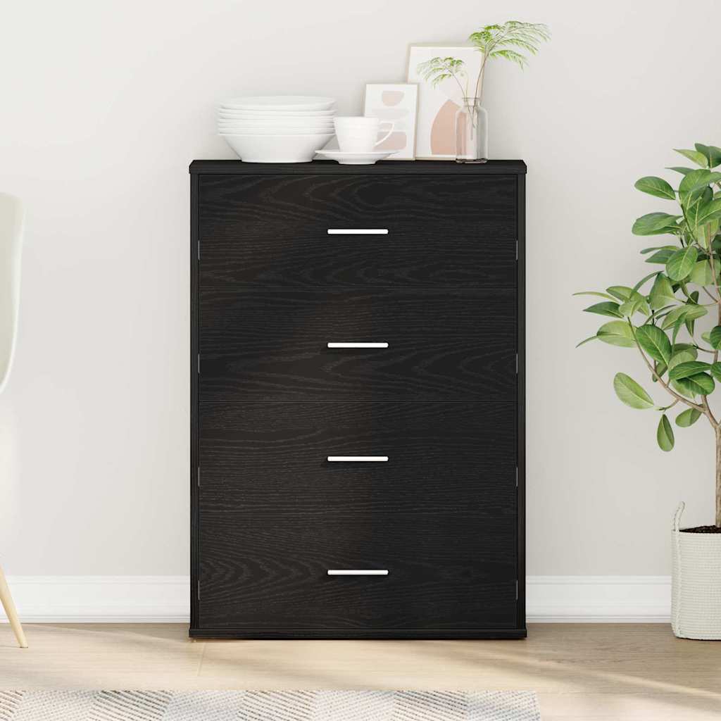 Sideboard with Drawer Black oak 60 x 31 x 84 cm Engineered wood - Design Hut