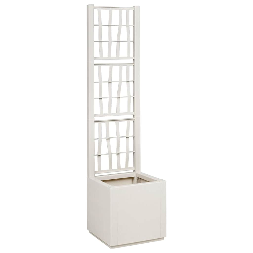 LAWOD Garden Planter 36x36x140 cm Polypropylene - White - Design Hut