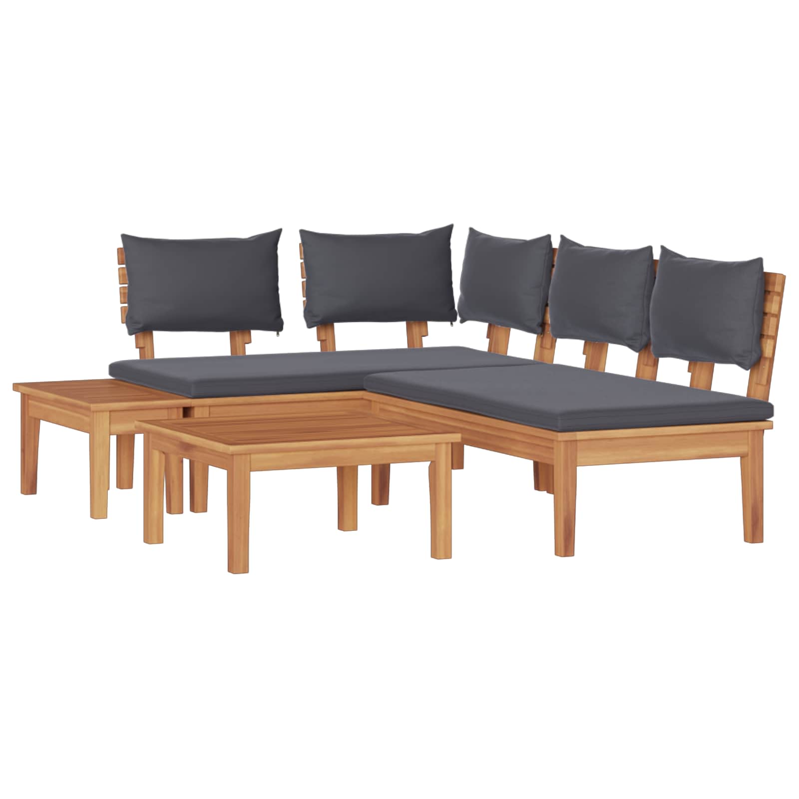 ERMFORD Garden Sofa Set 4 pcs and Grey - Brown - Charlotte Dunes