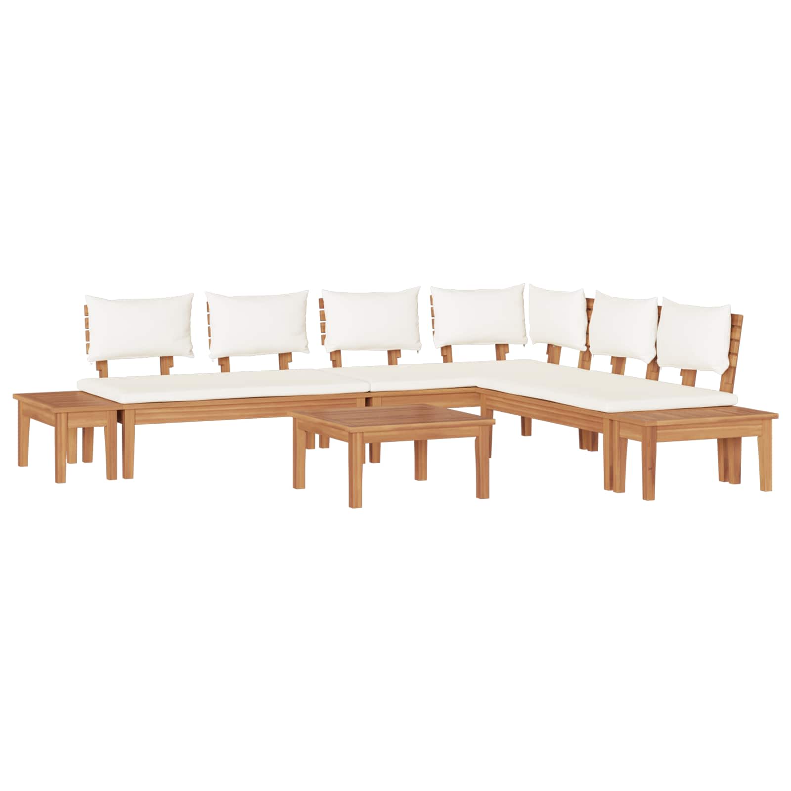 ERMFORD Garden Sofa Set 4 pcs Brown and - Cream - Charlotte Dunes