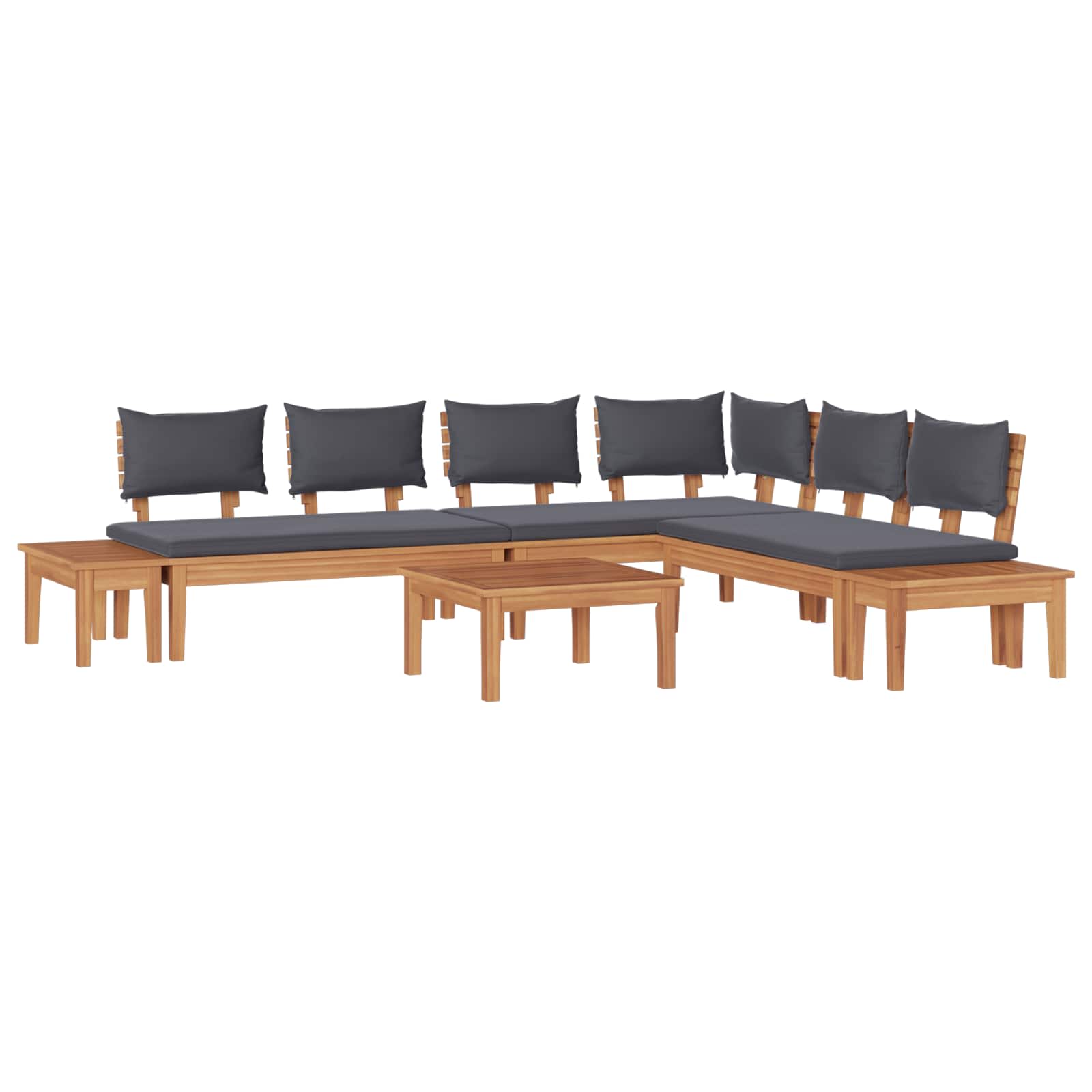 ERMFORD Garden Sofa Set 3 pcs and Grey - Brown - Charlotte Dunes