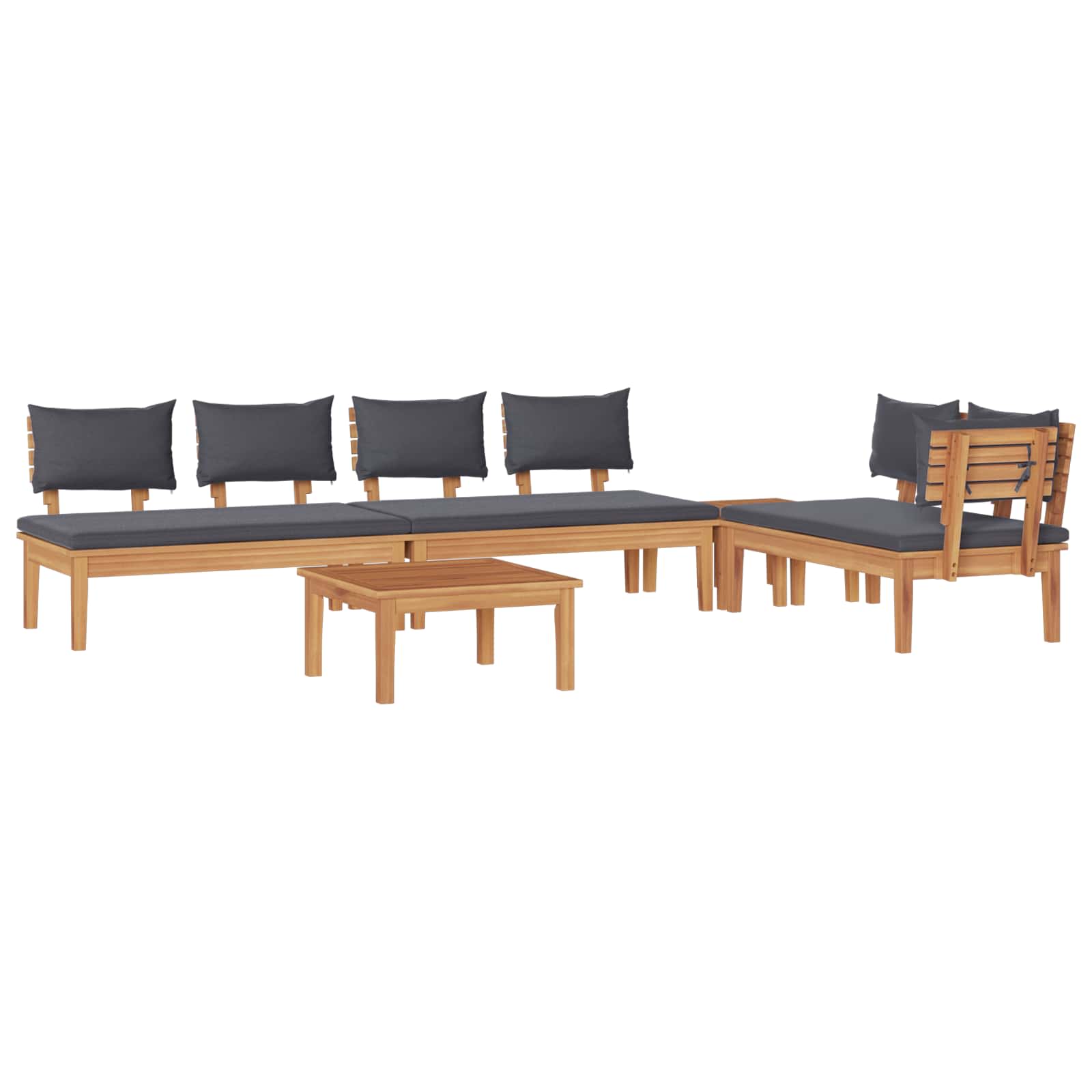 ERMFORD Garden Sofa Set 5 pcs and Grey - Brown - Charlotte Dunes