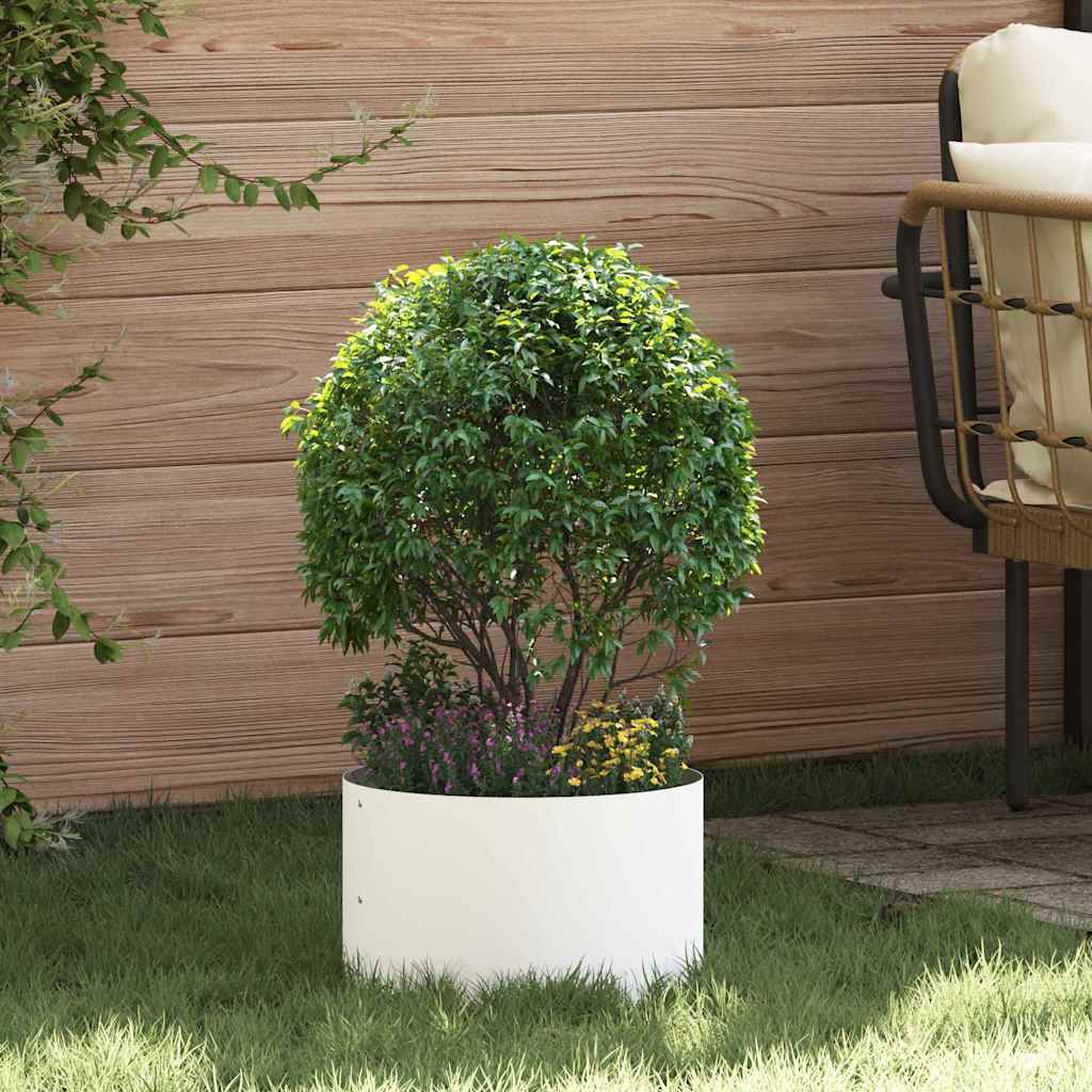 DASCOVE Planter Ring 30x30x20 cm Cold-rolled Steel - White - Design Hut