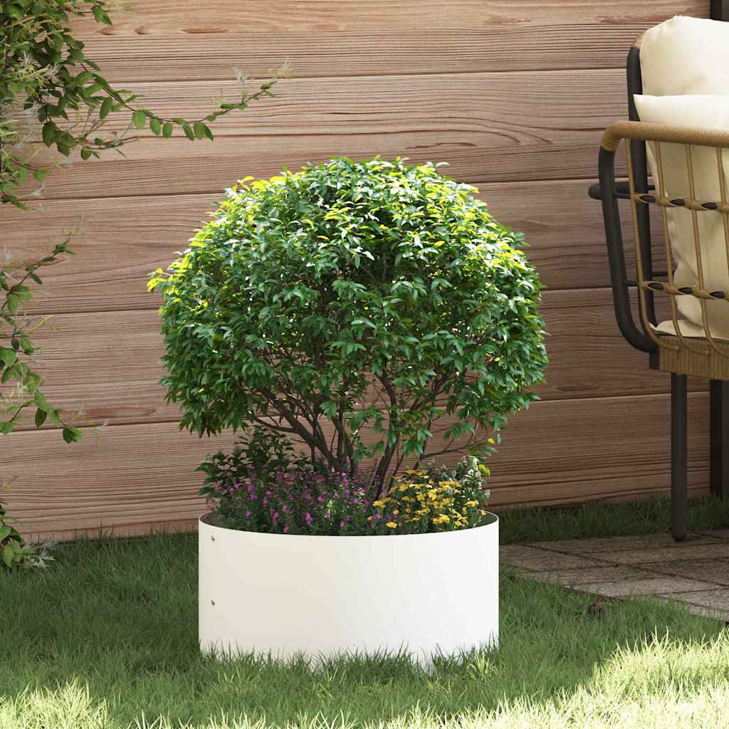 DASCOVE Planter Ring 40x40x20 cm Cold-rolled Steel - White - Design Hut