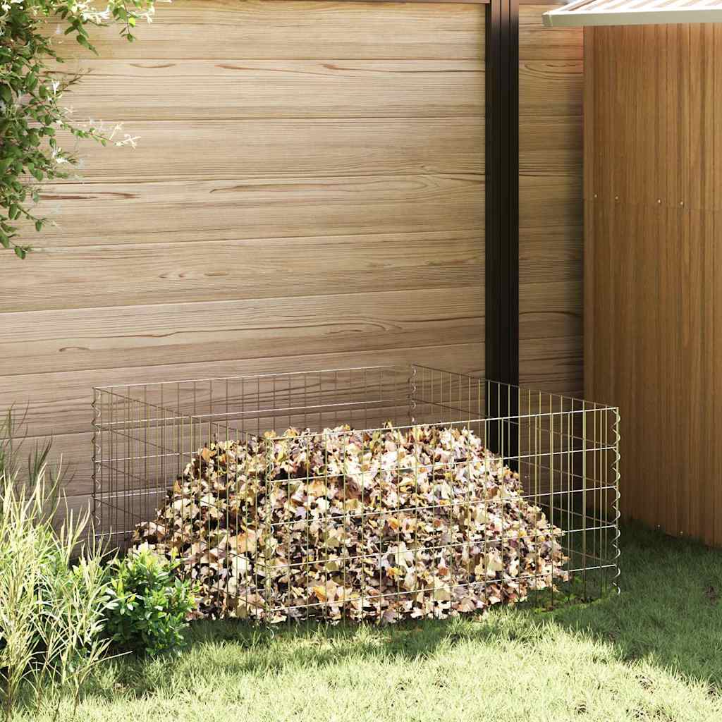 Garden Composter 100x100x50 cm Galvanized Steel Square - Design Hut