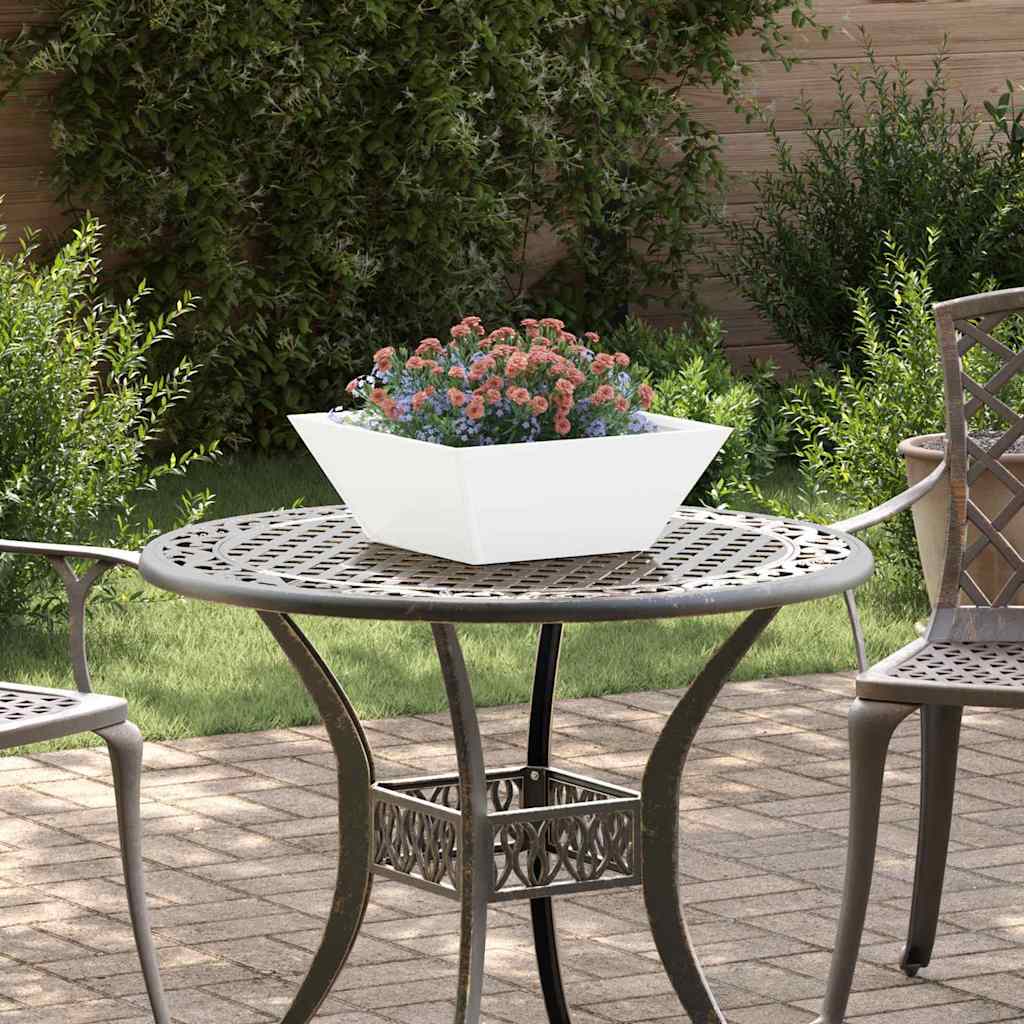 DRDALE Garden Planter 40x40x15 cm Cold-rolled Steel - White - Design Hut