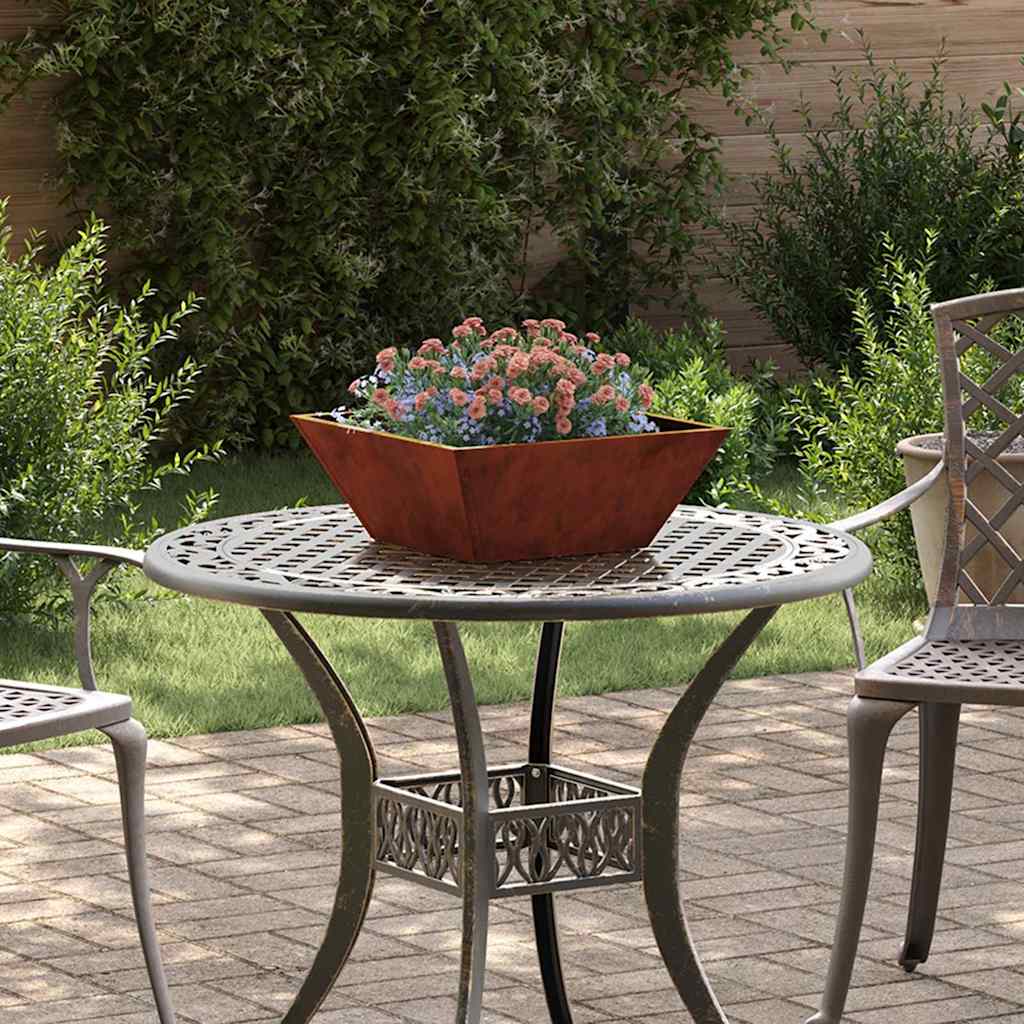 DRDALE Garden Planter Rusty 40x40x15 cm Weathering Steel - Design Hut