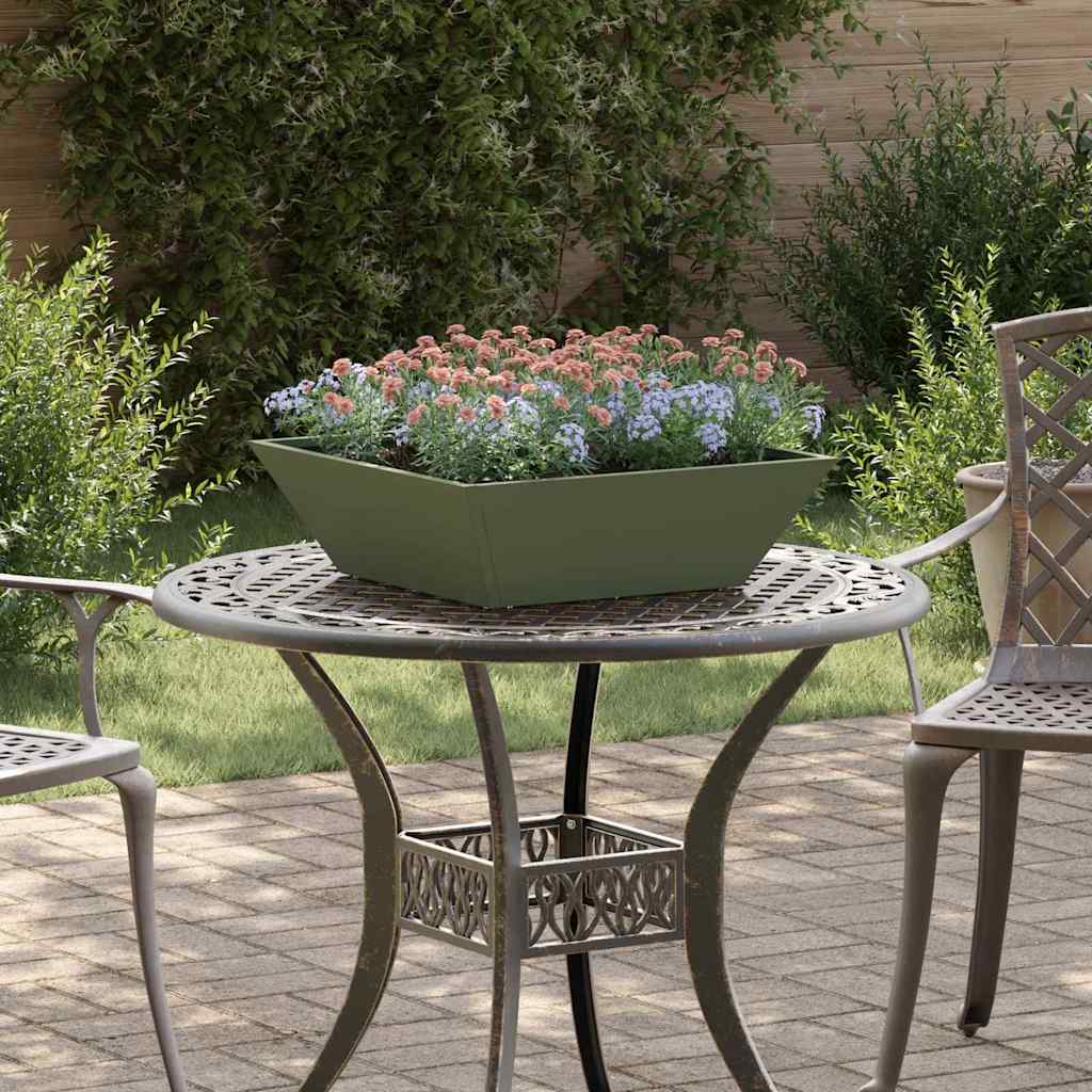 DRDALE Garden Planter Olive 50x50x15 cm Cold-rolled Steel - Green - Design Hut