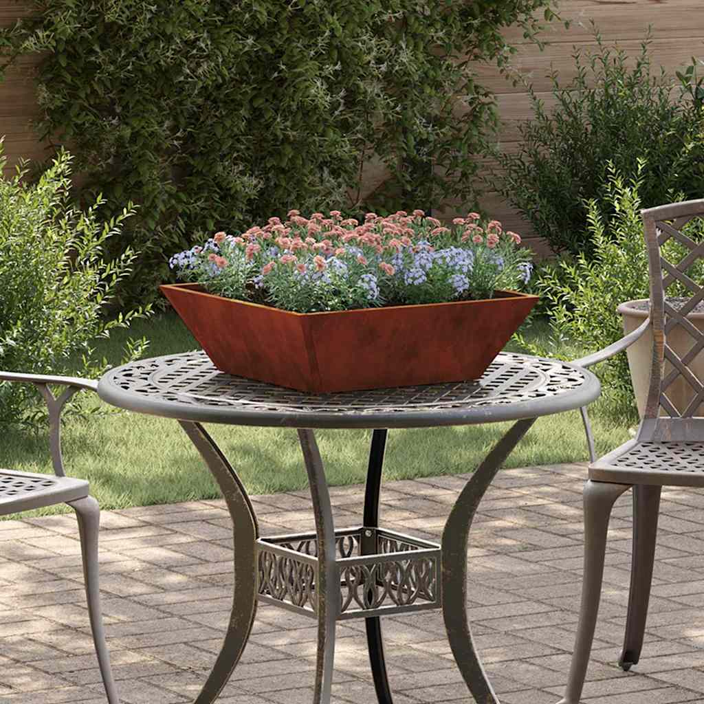DRDALE Garden Planter Rusty 50x50x15 cm Weathering Steel - Design Hut